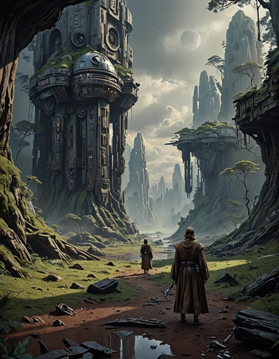 star wars art of jedi in gennedy Tarkovsky style