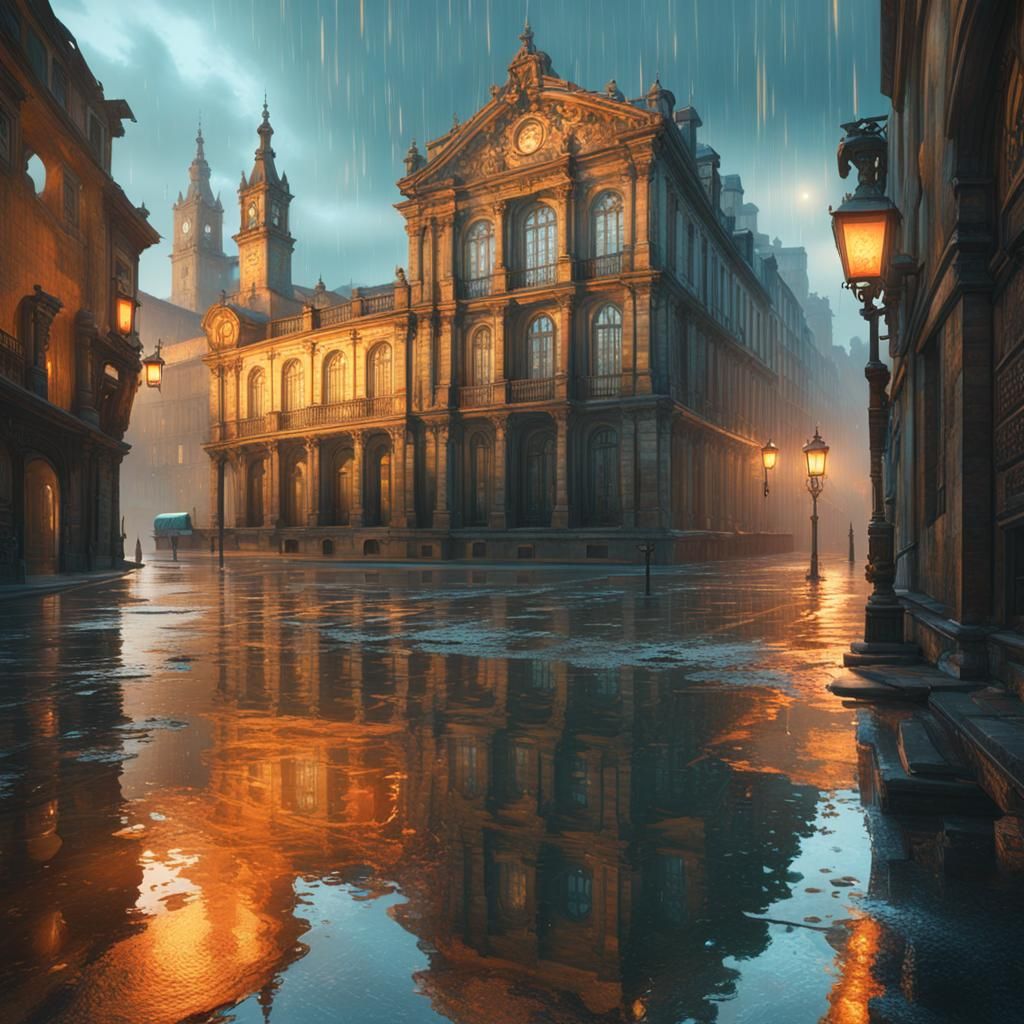 Santiago de Compostela raining