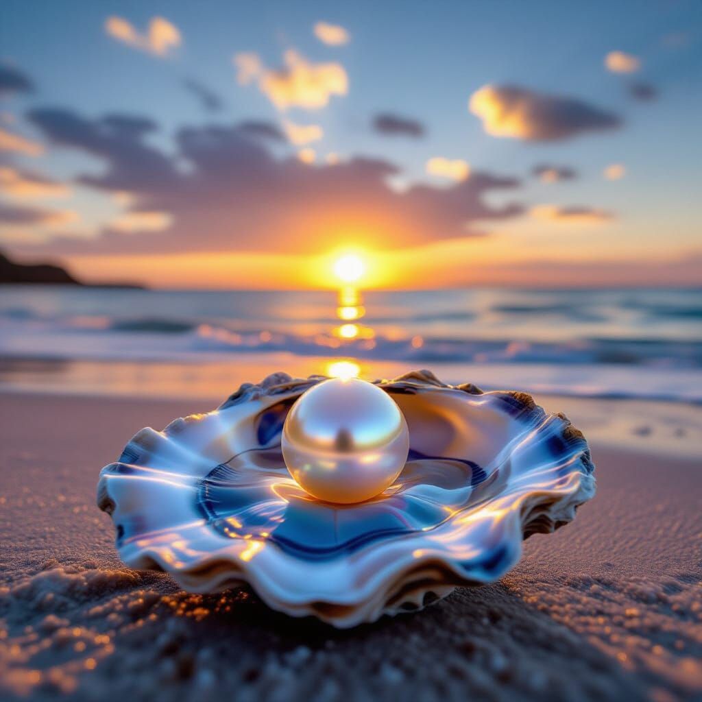 Sunset Beach Pearl: An Open Oyster's Beauty