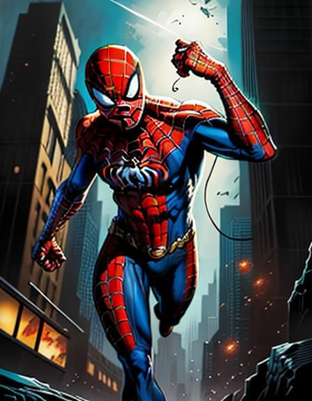 Spiderboy Mark Brooks and Dan Mumford, comic book art, perfe...