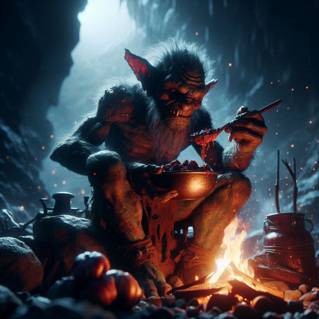 The dinner of a goblin