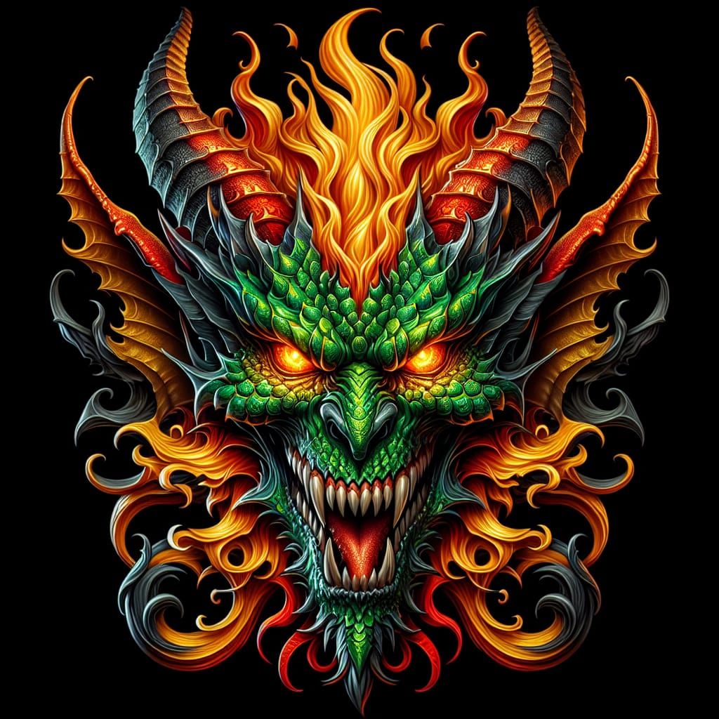 Very detailed, wild devil head
