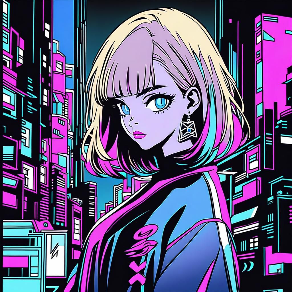 Woman, 40 Years Old, 6'1, Frosted Blue Eyes, Elegant And Oversized Light Blonde Blunt Bob, 6 Pack Abs, Light Pink Lipsti...