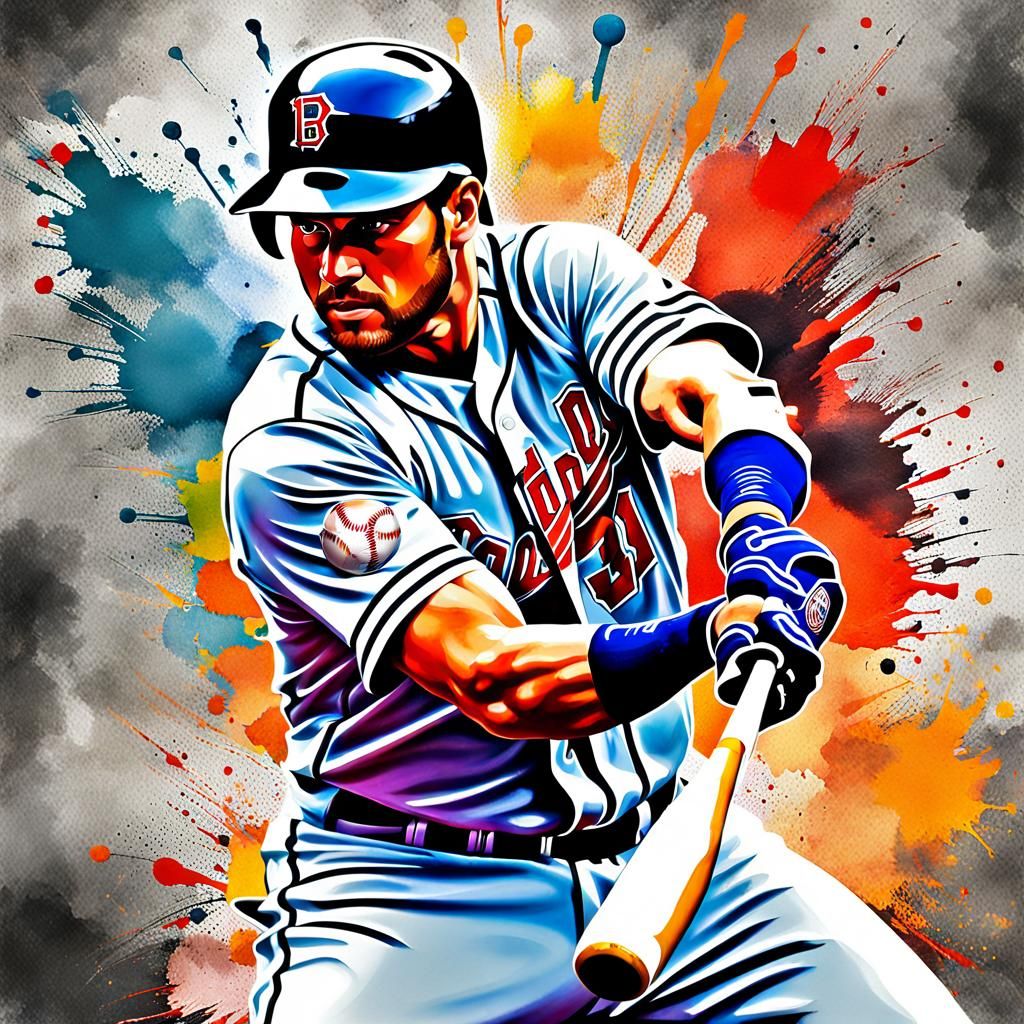 Baseball player in action   by @Misha