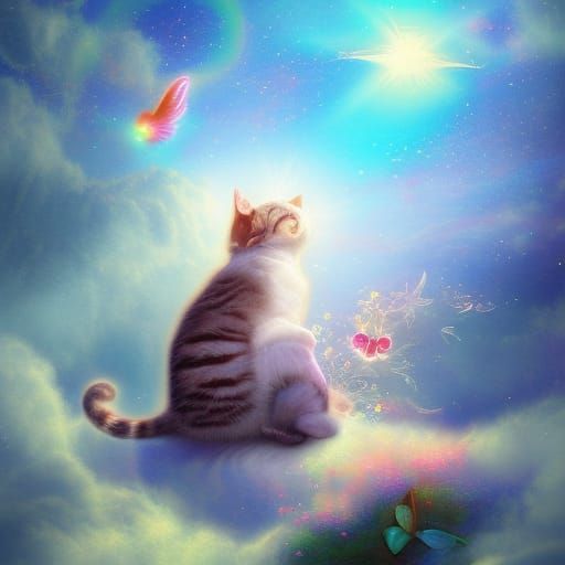 cat in heaven AI Generated Artwork NightCafe Creator