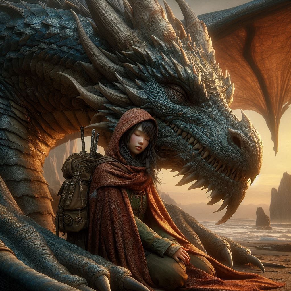 Girl and dragon
