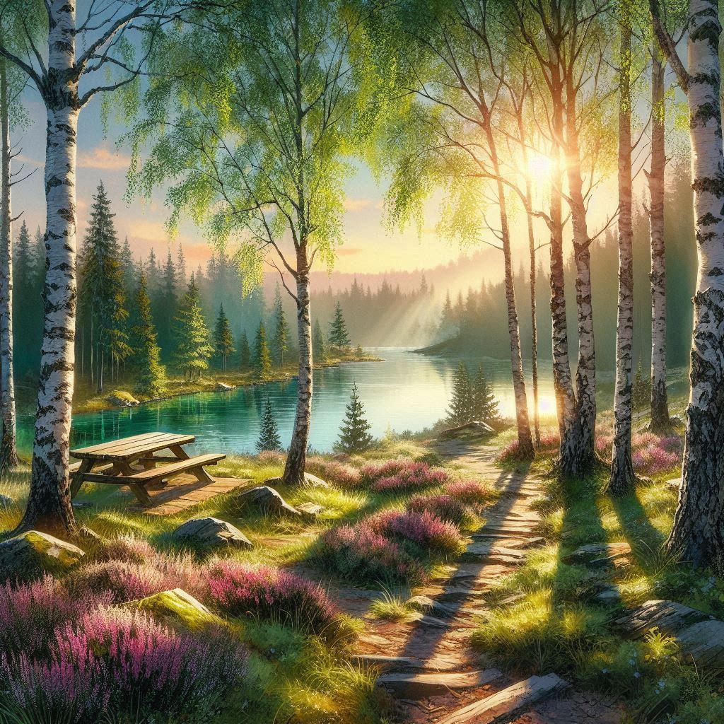 „In the calm of the forest, a little break.“