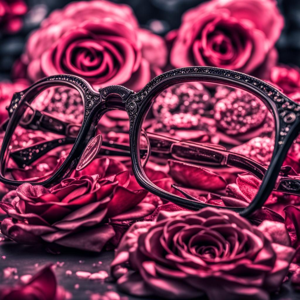 Rose tinted glasses intricate details, HDR, beautifully shot...