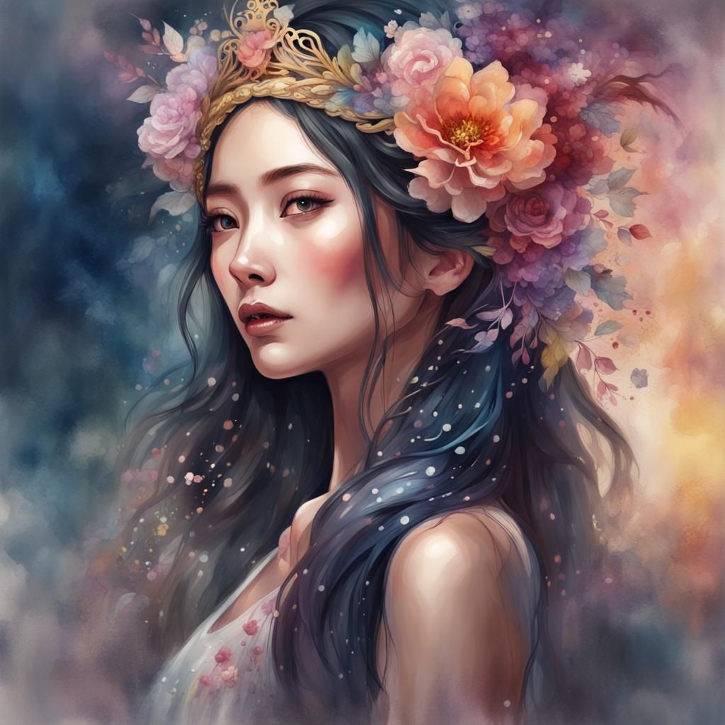Young Flower Princess - AI Generated Artwork - NightCafe Creator
