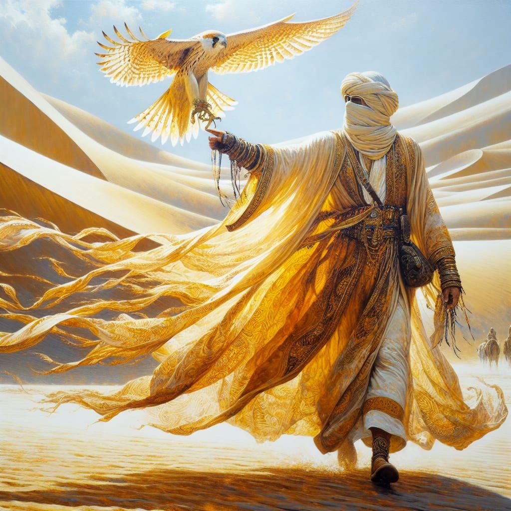Falconer of the Golden Dunes  by @AlsoEddy