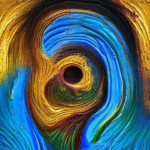 Surreal Monk's Face Melts into Mystic Vortex