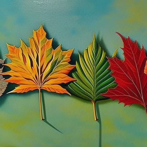 paintings depicting various types of foliage. The paintings ...
