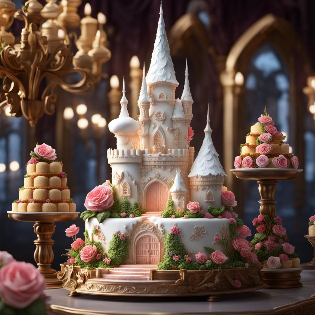 Fairy Castle Cake  by @Superbear