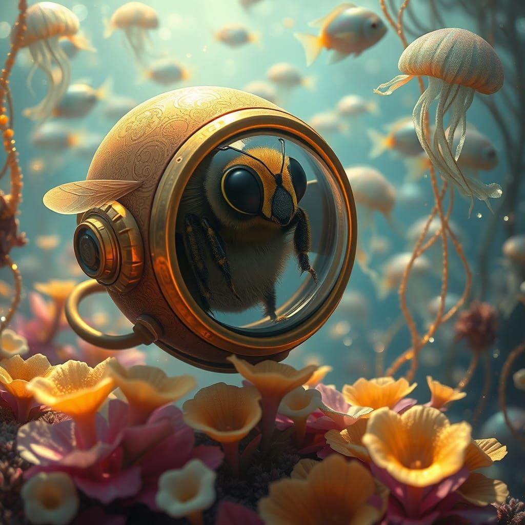 Bee under the sea  by @Komondor