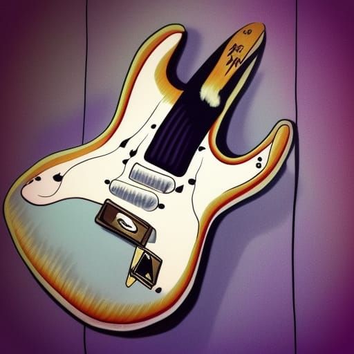 A cool electric guitar character named Riff AI Generated Artwork