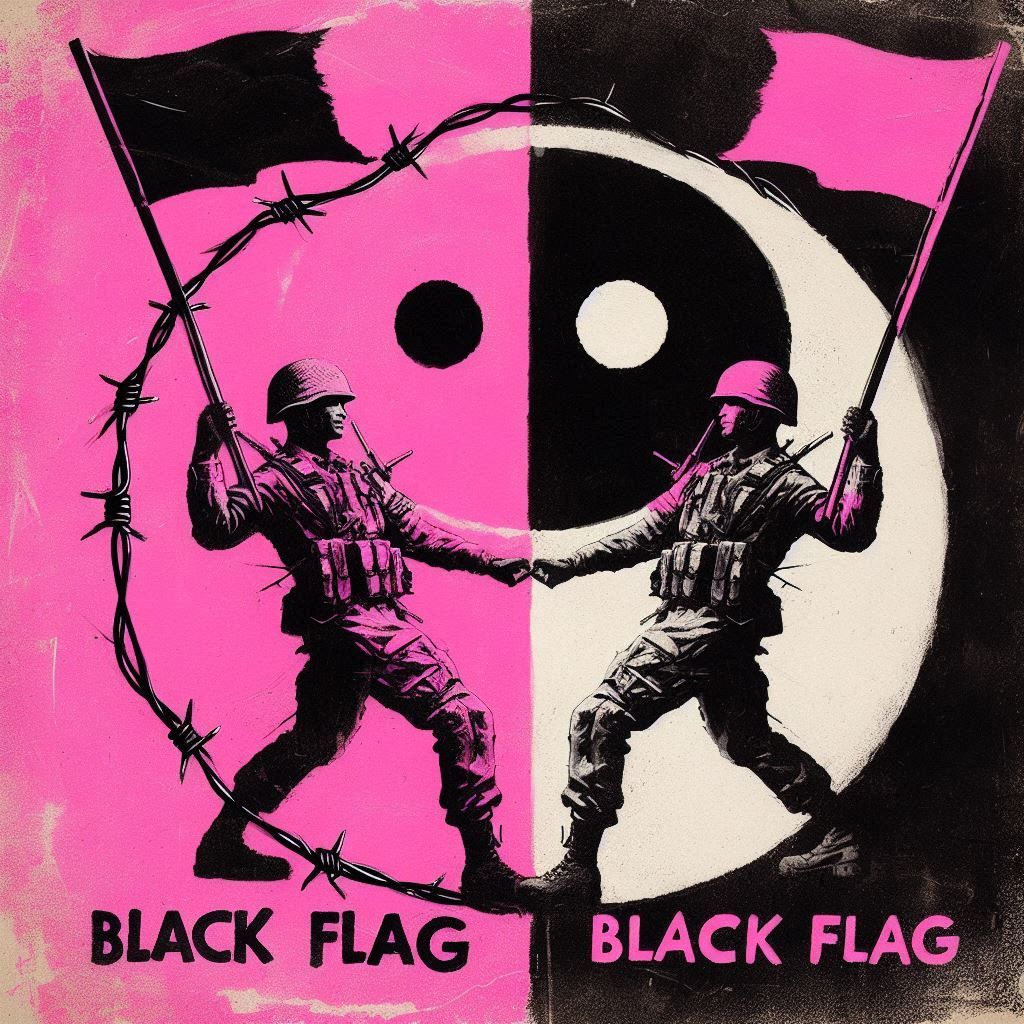 black flag wire pink flag