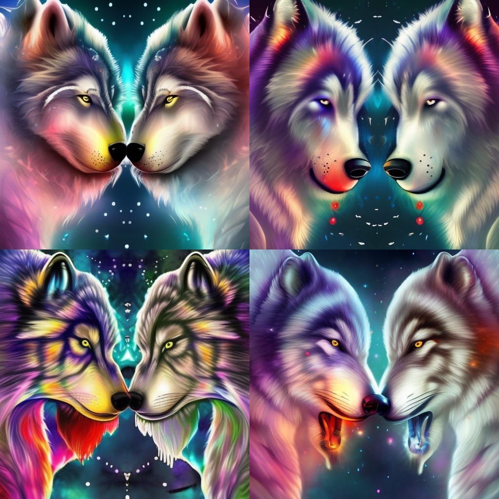 Artic wolfs of the cosmos yin yang - AI Generated Artwork - NightCafe ...