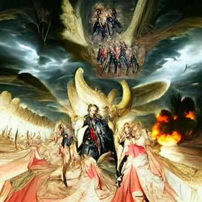 The army of seraphim surrounds the fallen angels - AI Generated Artwork ...