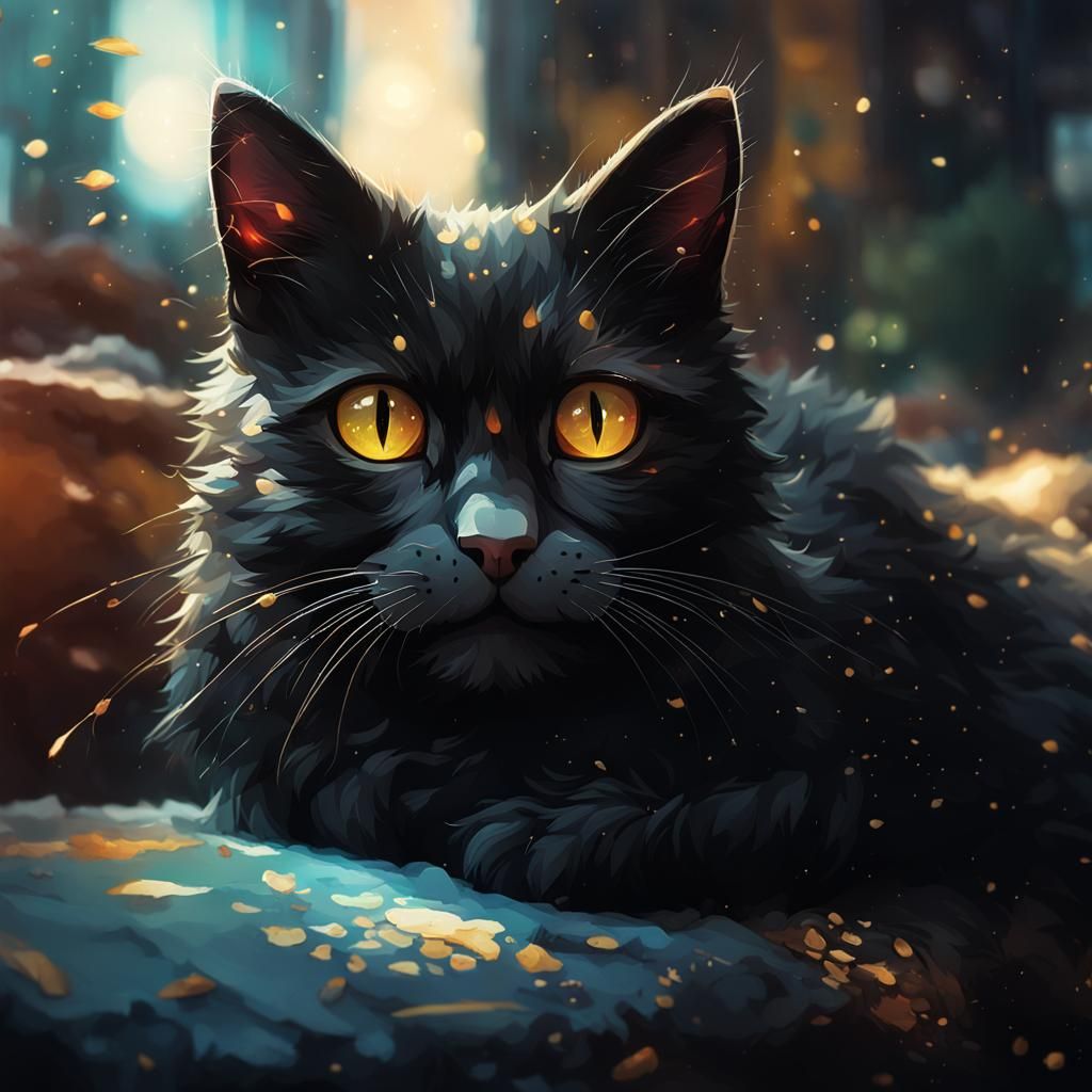 Black Cat - AI Generated Artwork - NightCafe Creator