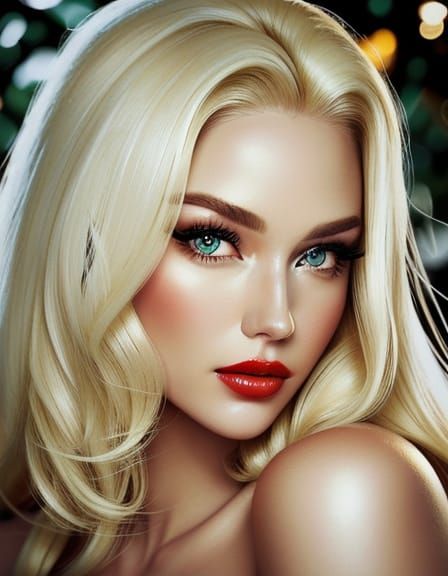 Glamorous Blonde Bombshell Portrait in Old Hollywood Style