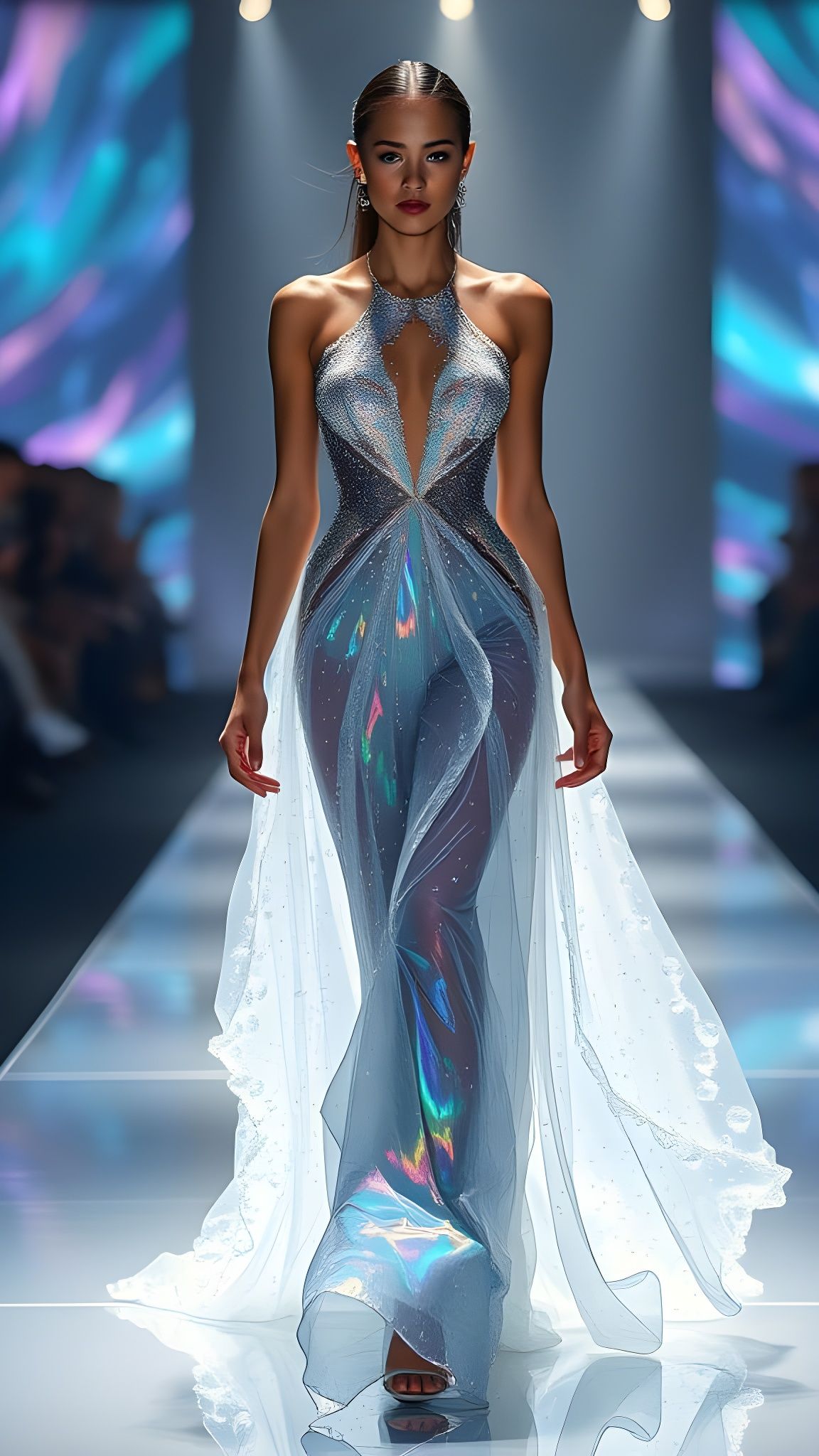 Model in a dress made of water  by @Jane