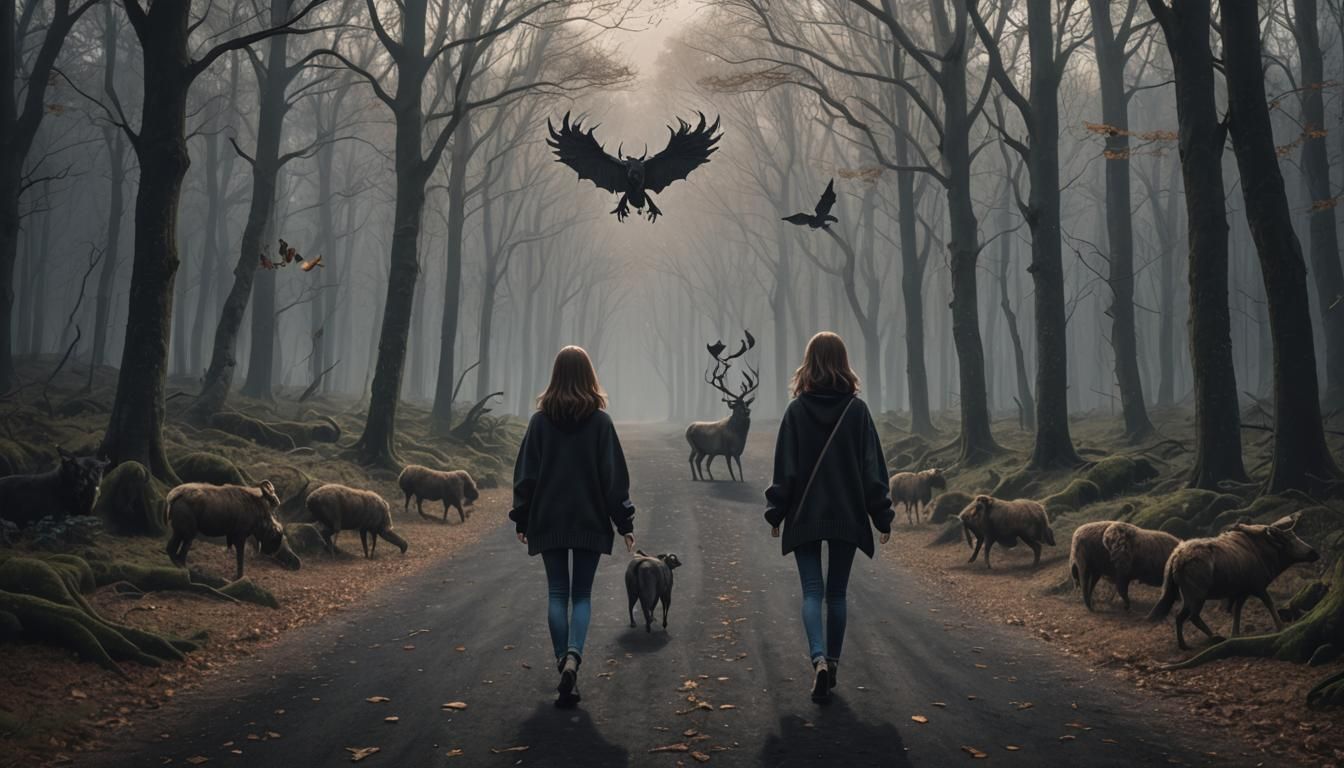 A lone Pretty girl with long bob haircut a dark sweater and ...