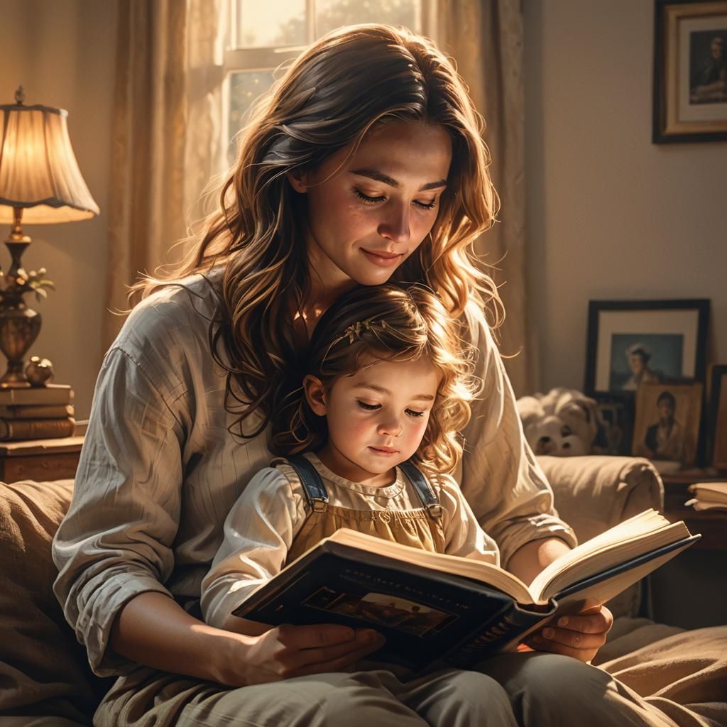 Telling a story to a child