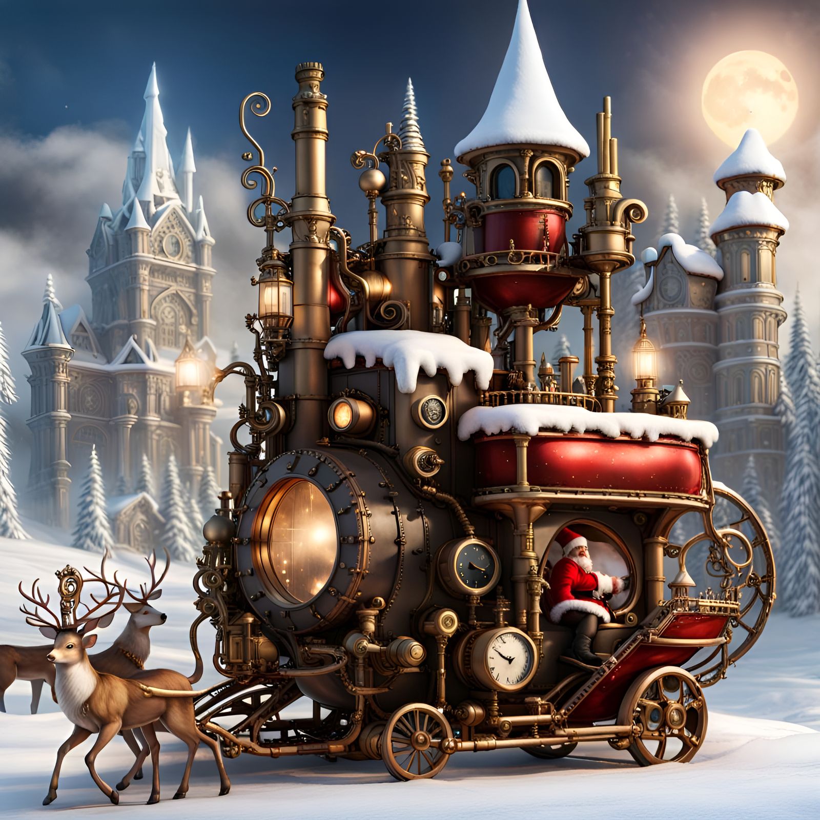 Steampunk Sleigh  by @JokeStirrer