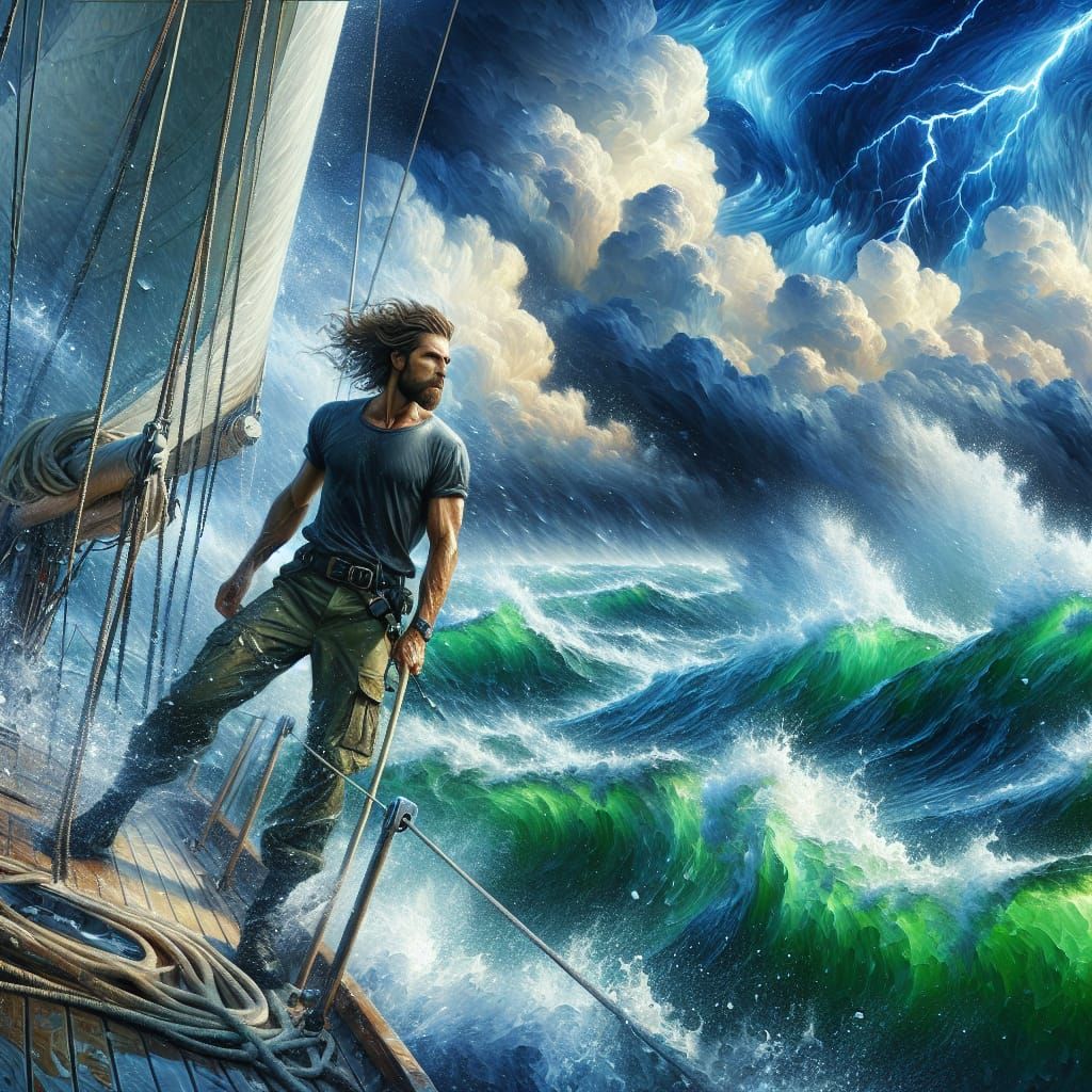 Storm at Sea  by @Baolian