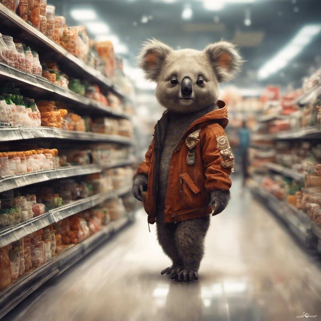  Koala bear in the 🛒 supermarket   by @undefined