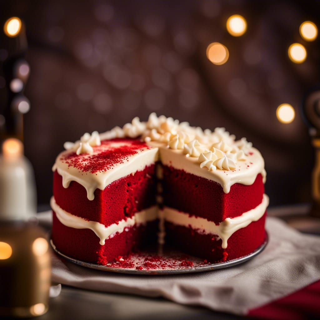 Elegant Red Velvet Cake with Cream Cheese Frosting