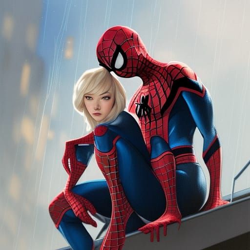 spider man and gwen - AI Generated Artwork - NightCafe Creator