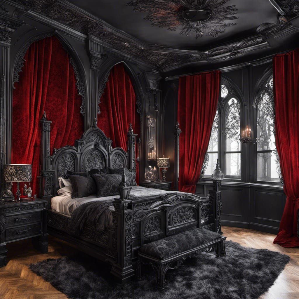 My Gothic Bedroom - AI Generated Artwork - NightCafe Creator