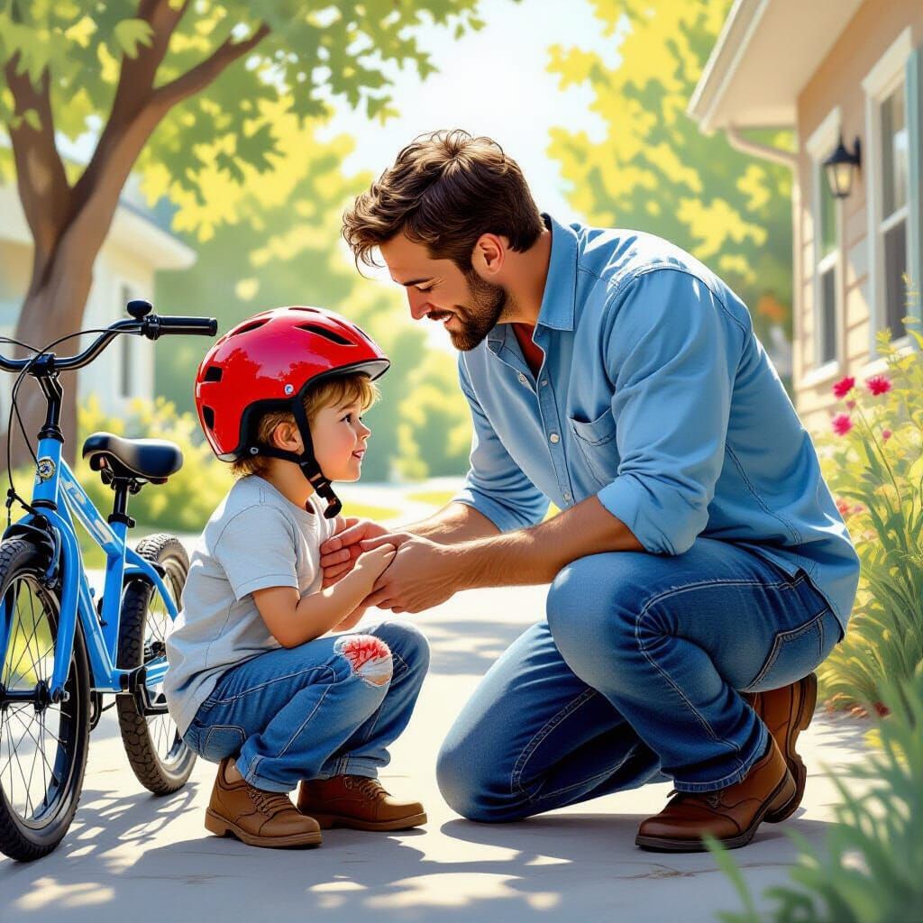 "Don’t worry about falling — it’ll only make you better at riding a bike! Grandpa told me that back in ...  by @Csf