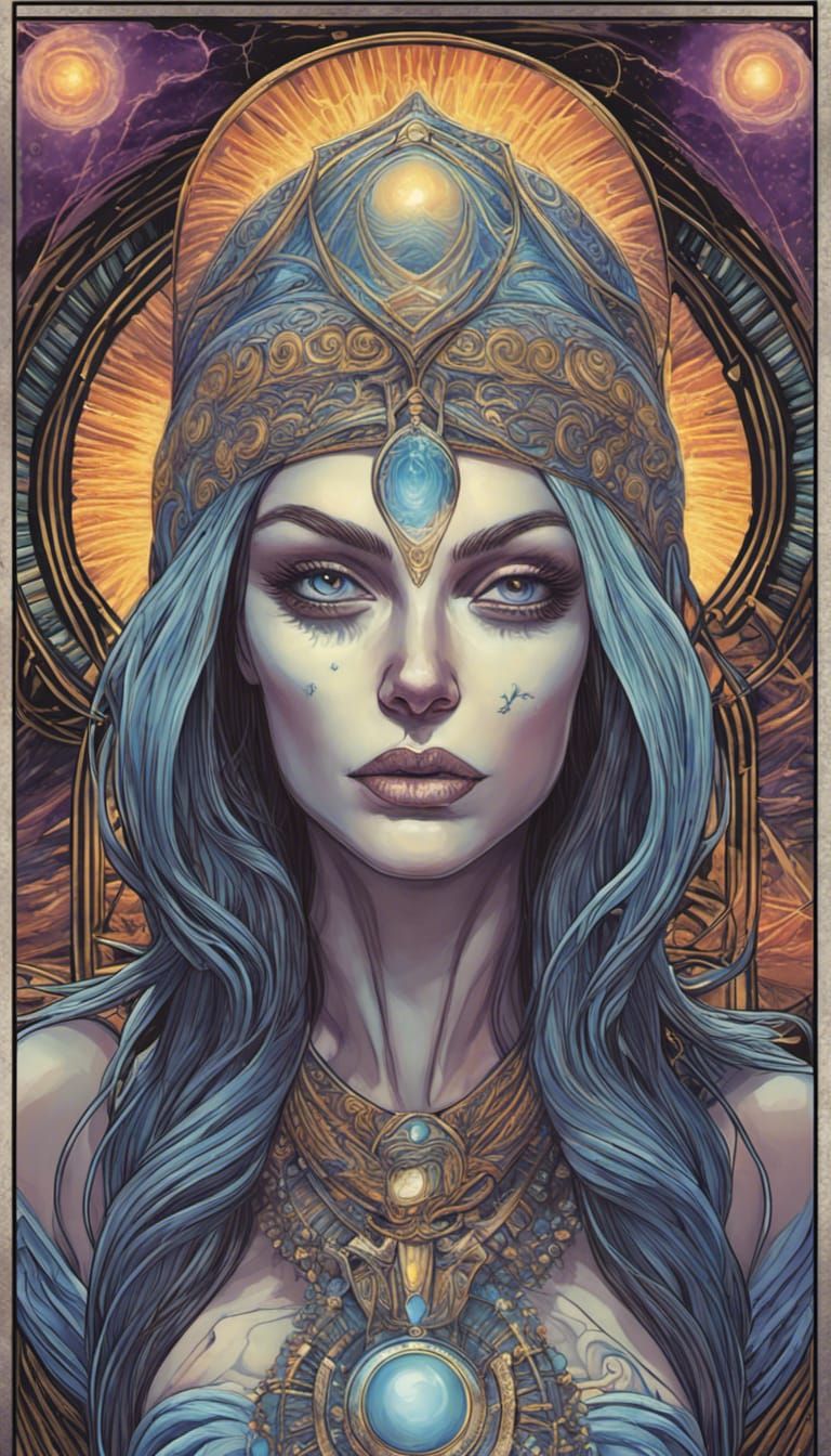 Tarot Card : The High Priestess - AI Generated Artwork - NightCafe Creator