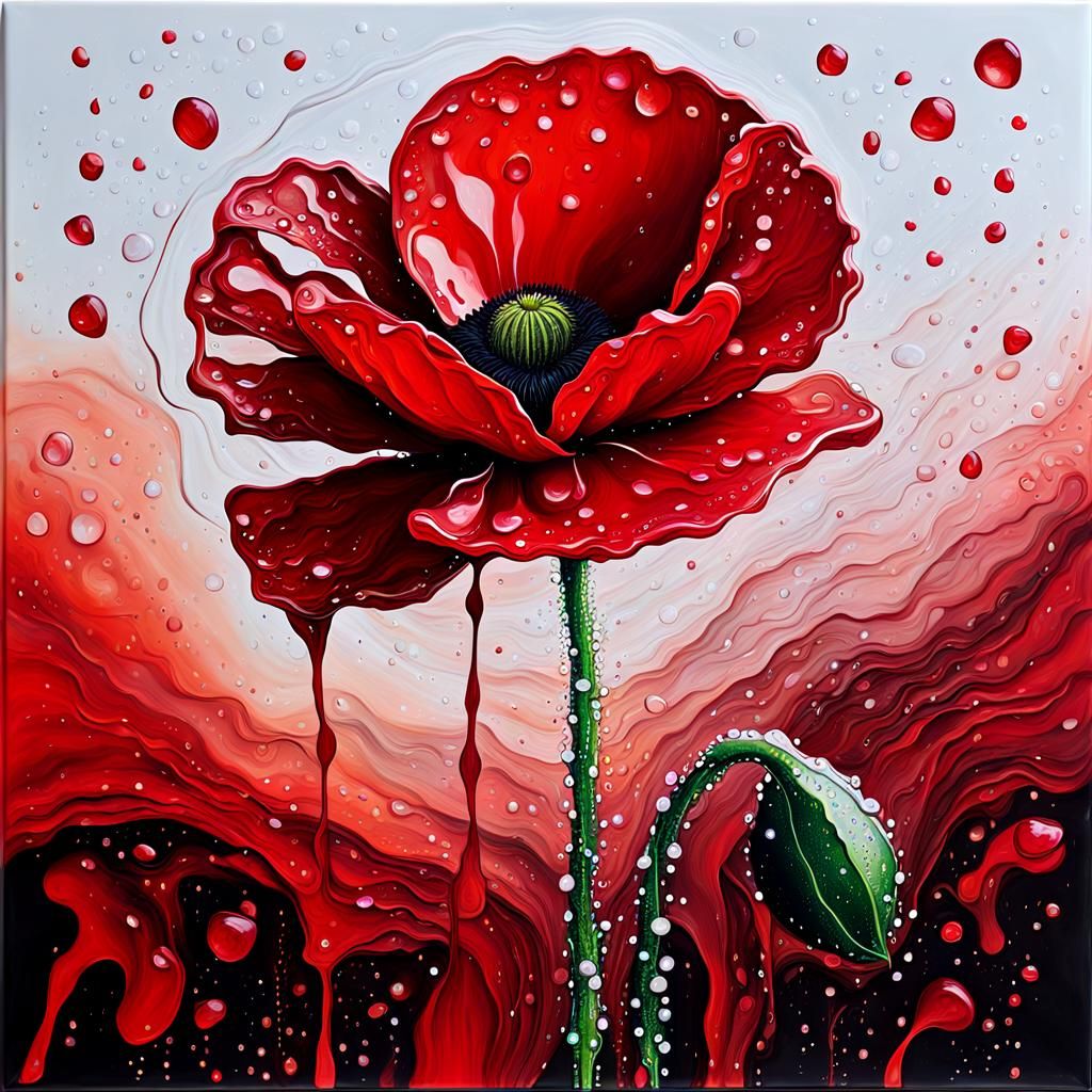 red poppy  by @BelgiumJumpAI