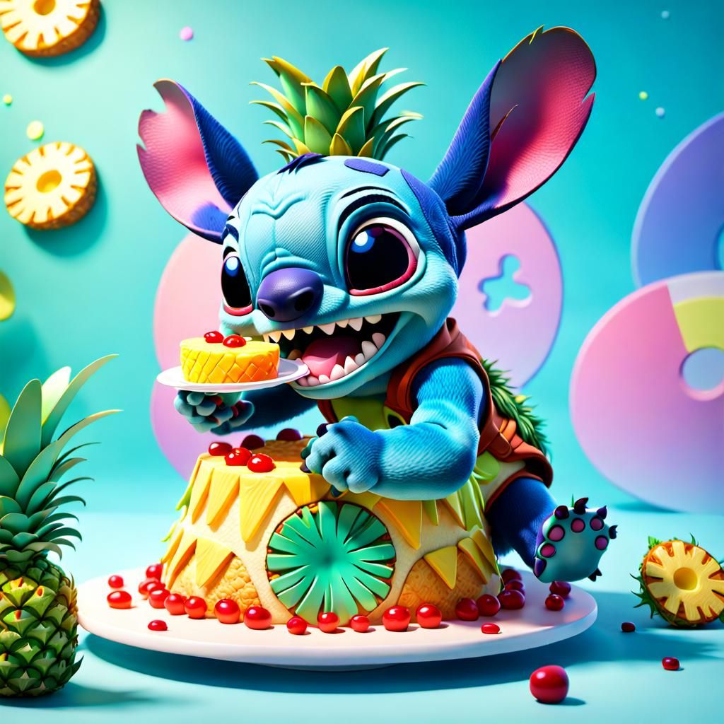 "Stitch is cute and hungry!"