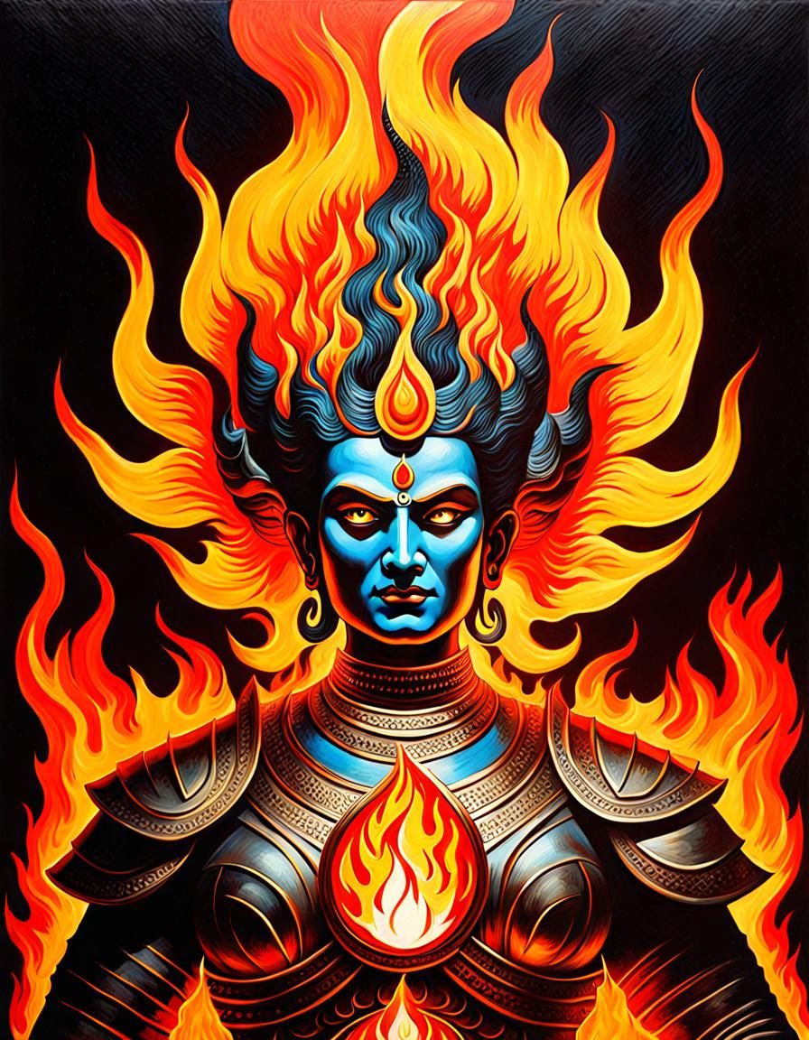 Agni, god of fire, messengers, and purification - AI Generated Artwork ...