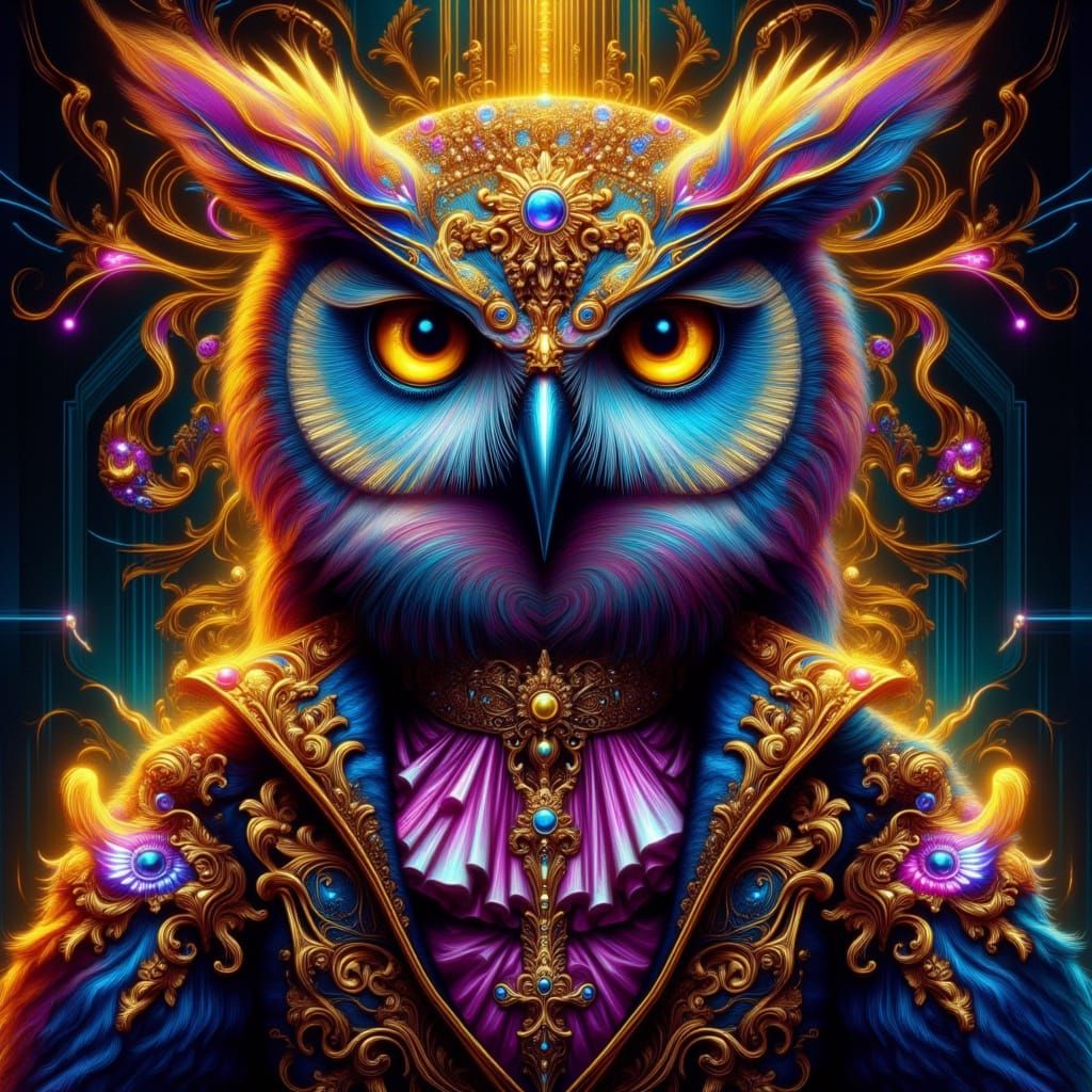<lora:Baroquewave:1.0> owl in the style of Baroquewave