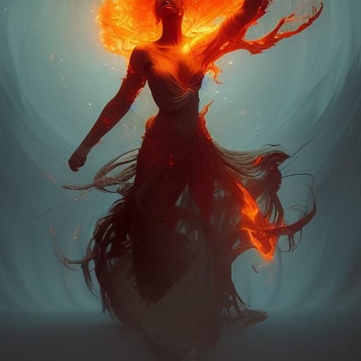 Dance In Fire - Ai Generated Artwork - Nightcafe Creator