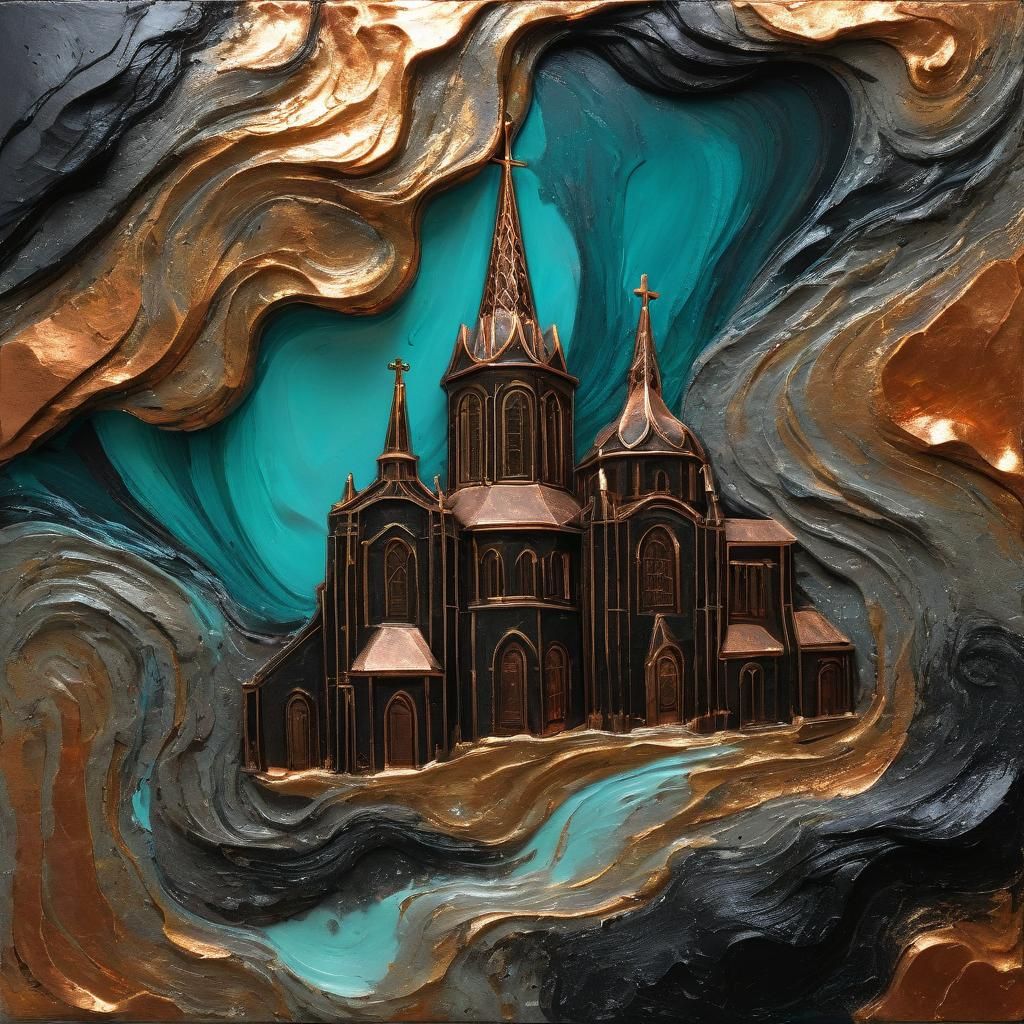 Monolithic Rock-Hewn Embossed Soapstone Church