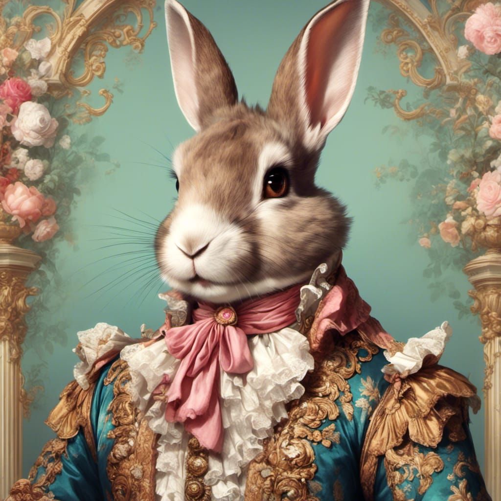  <lora:Rococo Beauty:1.0> rabbit
