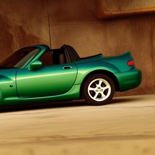 2001 Mazda Miata, dark green,  hyperdetailed