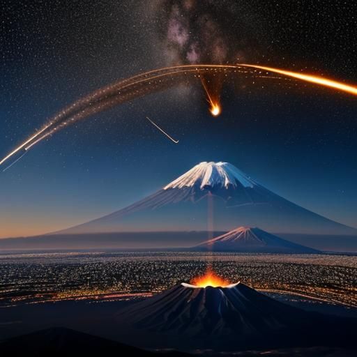Once in a lifetime shot...a meteor and Mount Fuji