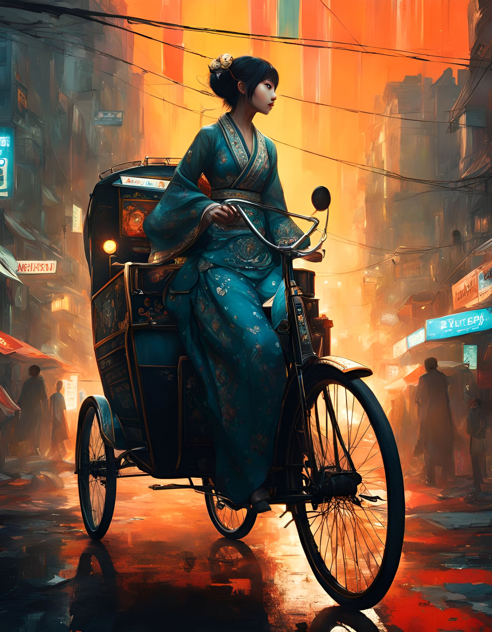 Girl on rickshaw  by @eFuoriPiove
