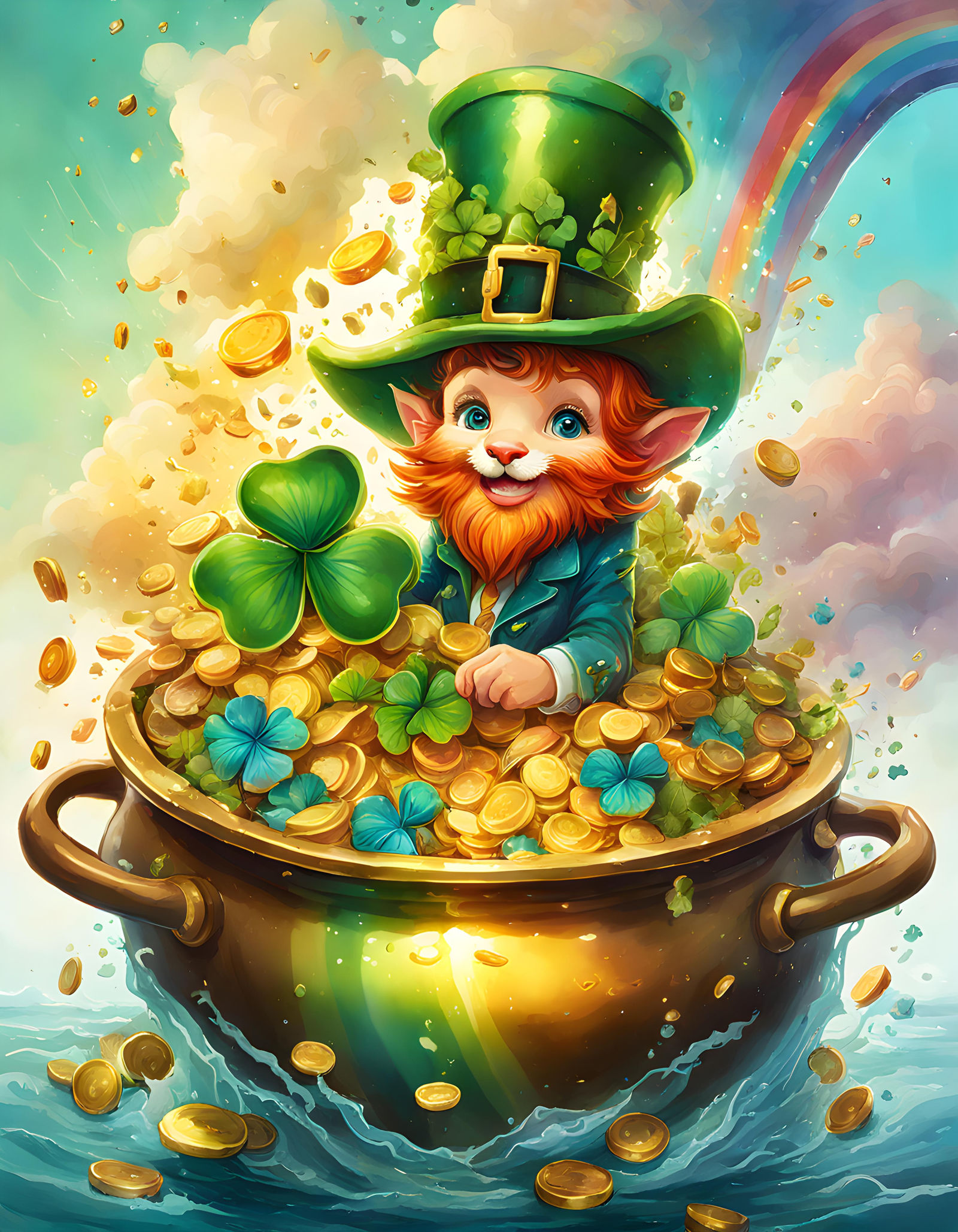 Lucky Leprechaun found the Pot of Gold