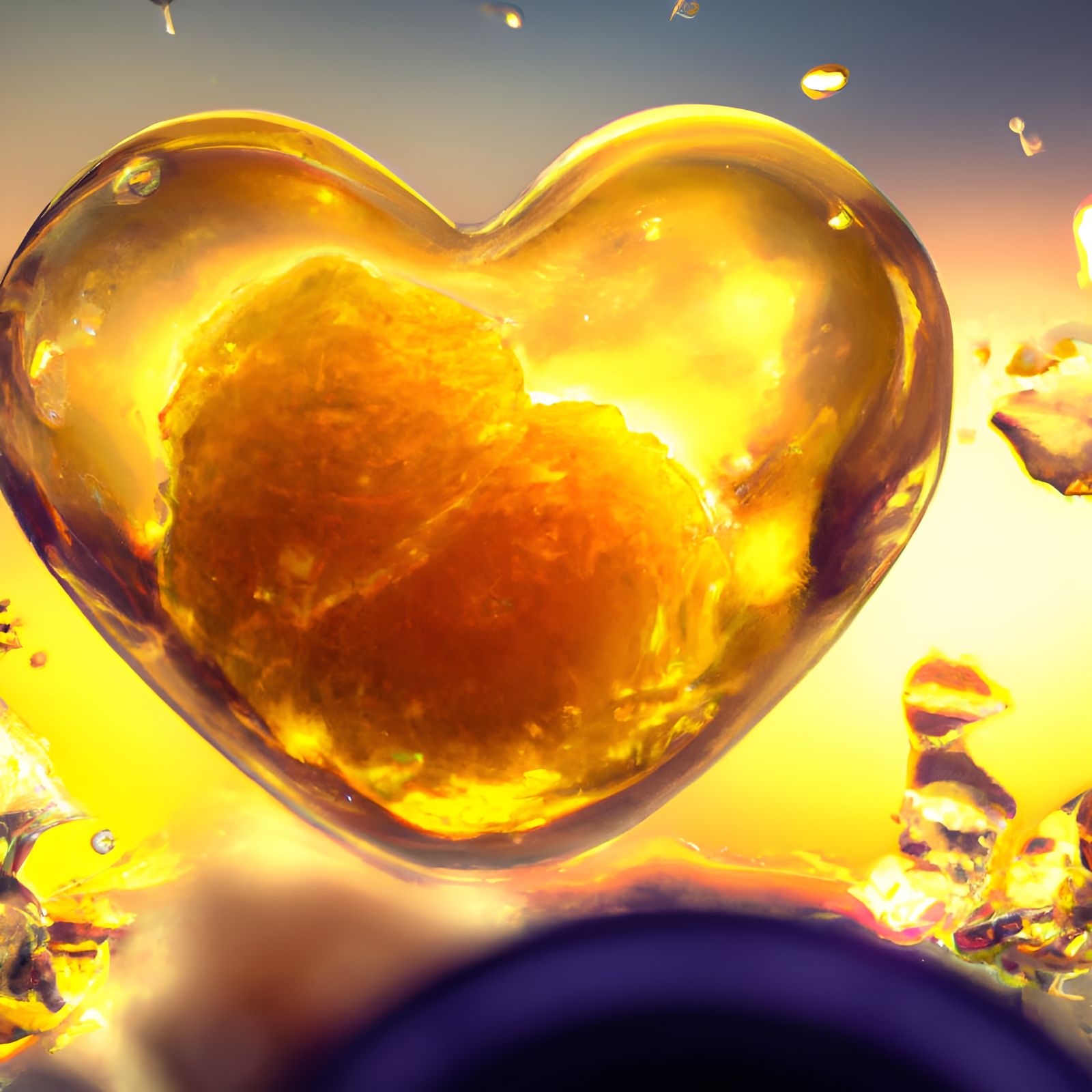 Surreal Yellow Heart