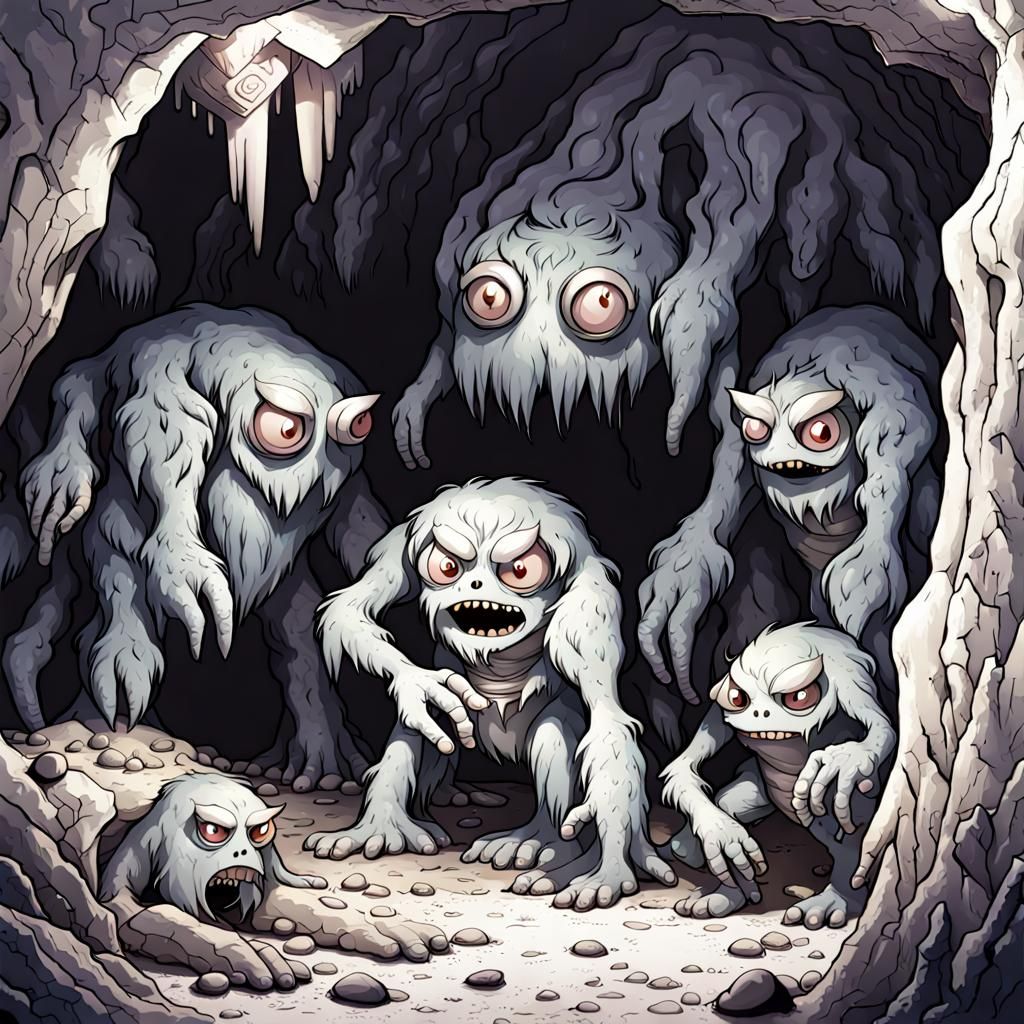 Undiscovered cave with monsters