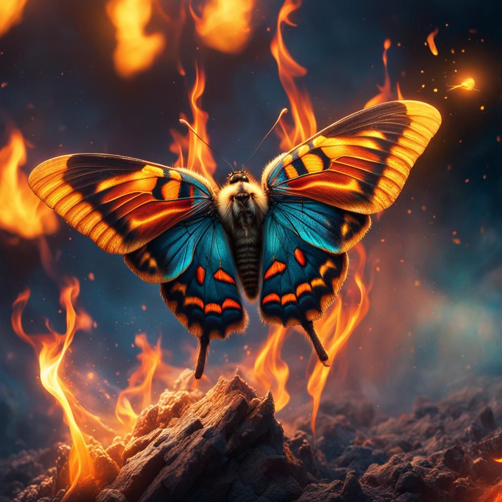Moth attracted to a flame