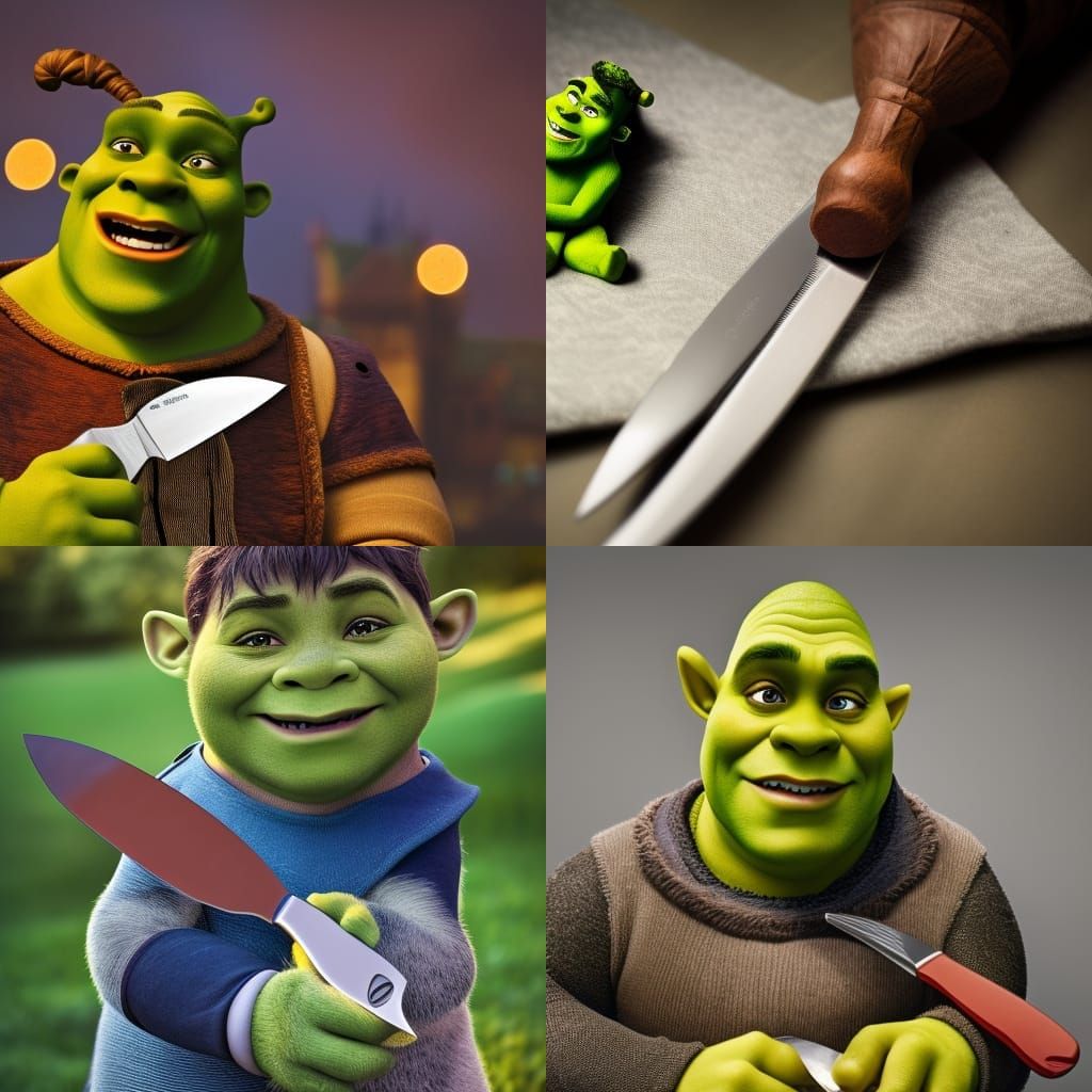 Shrek with a butter knife AI Generated Artwork NightCafe Creator